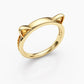 925 Sterling Silver Personalized Pet Name Ring – Custom Dog Bone & Cat Name Ring – Adjustable Gold-Plated Jewelry for Women & Men Close Knot