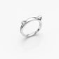 925 Sterling Silver Personalized Pet Name Ring – Custom Dog Bone & Cat Name Ring – Adjustable Gold-Plated Jewelry for Women & Men Close Knot