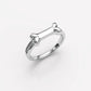 925 Sterling Silver Personalized Pet Name Ring – Custom Dog Bone & Cat Name Ring – Adjustable Gold-Plated Jewelry for Women & Men Close Knot